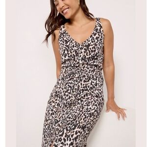 Cloth & Stone Black and White V-Neck Bodycon Midi